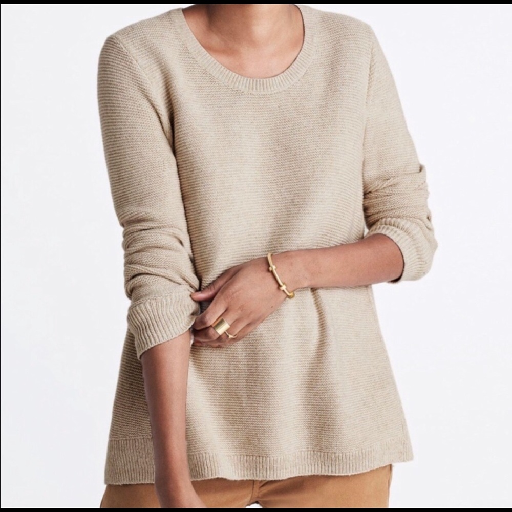 Madewell Riverside Textured Sweater in Oatmeal